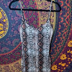 Snakeskin mini dress perfect for a night out!